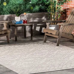Kirklands Home Cammie Gray Moroccan Geometric Outdoor Rug, 8x10 Outlet
