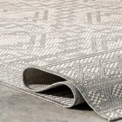 Kirklands Home Cammie Gray Moroccan Geometric Outdoor Rug, 8x10 Outlet