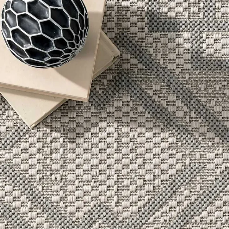 Kirklands Home Cammie Gray Moroccan Geometric Outdoor Rug, 8x10 Outlet