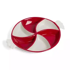 Kirklands Home Candy Cane Ceramic Serving Platter Outlet