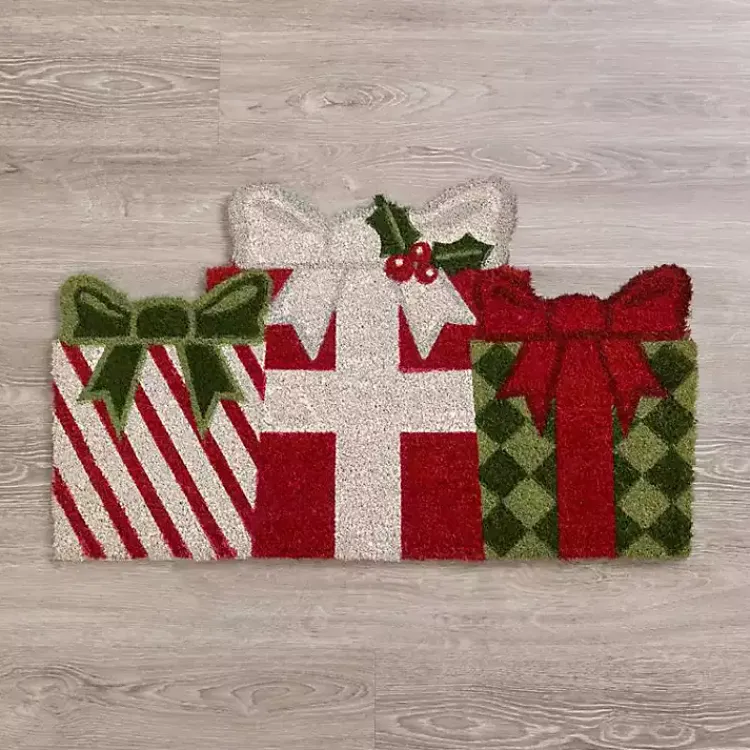 Kirklands Home Candy Cane Christmas Present Doormat Sale