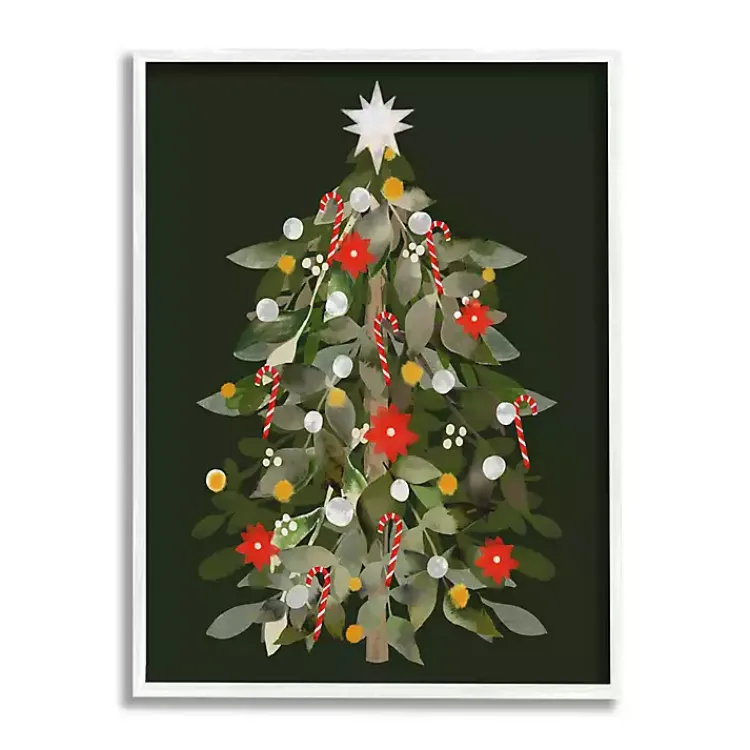 Christmas Art & Wall Decor>Kirklands Home Candy Cane Tree Framed Art Print Green