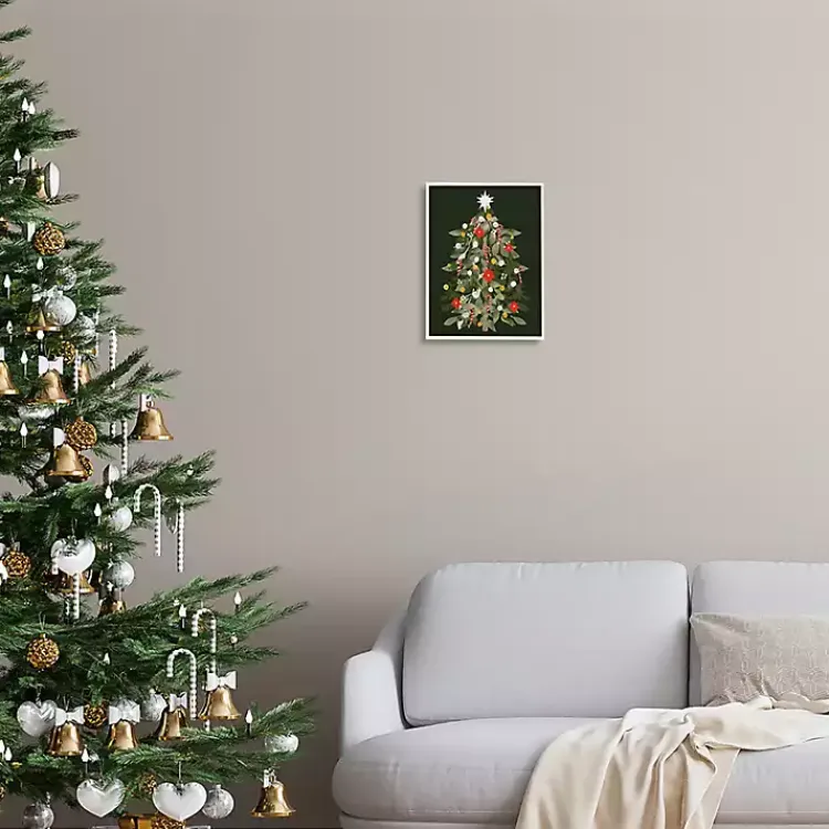 Christmas Art & Wall Decor>Kirklands Home Candy Cane Tree Framed Art Print Green