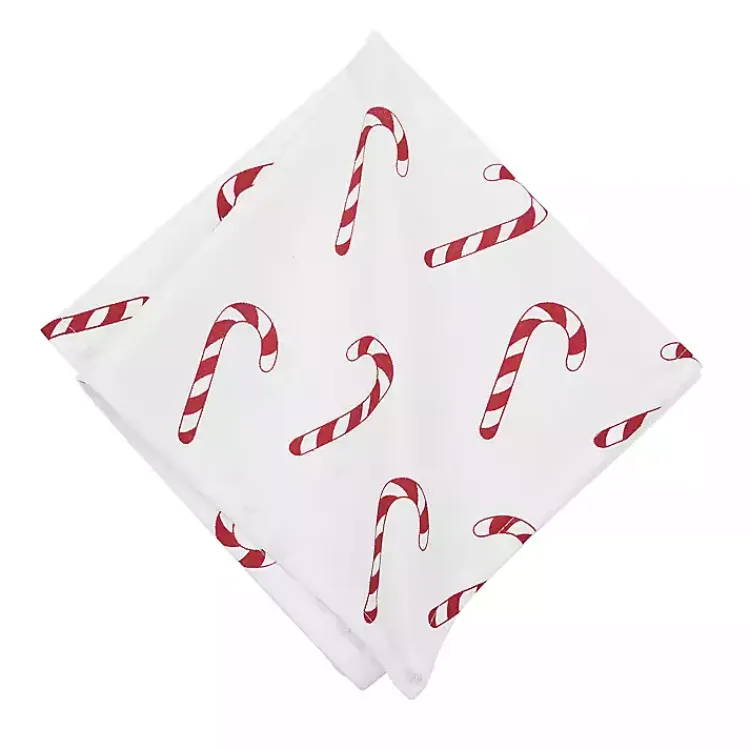 Christmas Dining & Entertaining>Kirklands Home Candy Cane Wishes Napkins, Set of 6