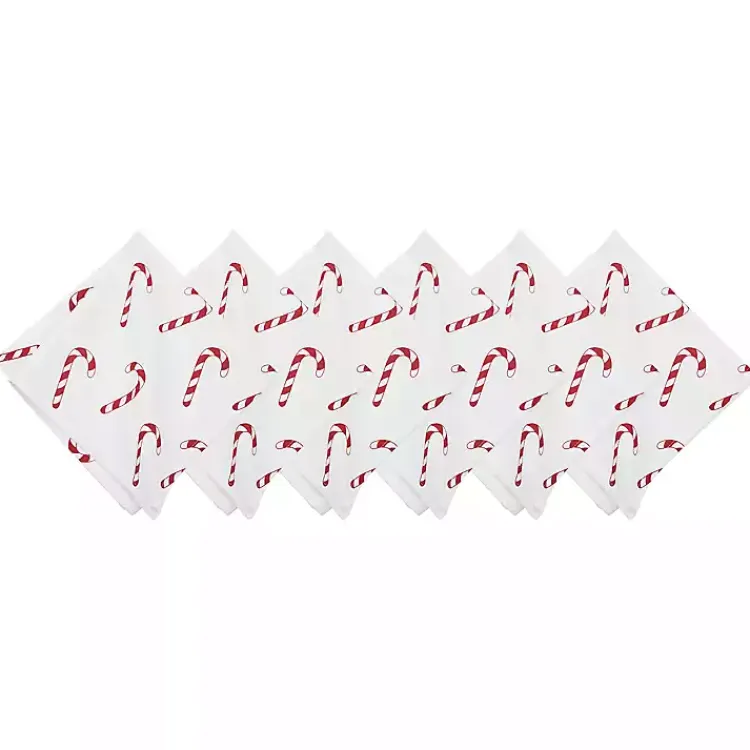 Christmas Dining & Entertaining>Kirklands Home Candy Cane Wishes Napkins, Set of 6