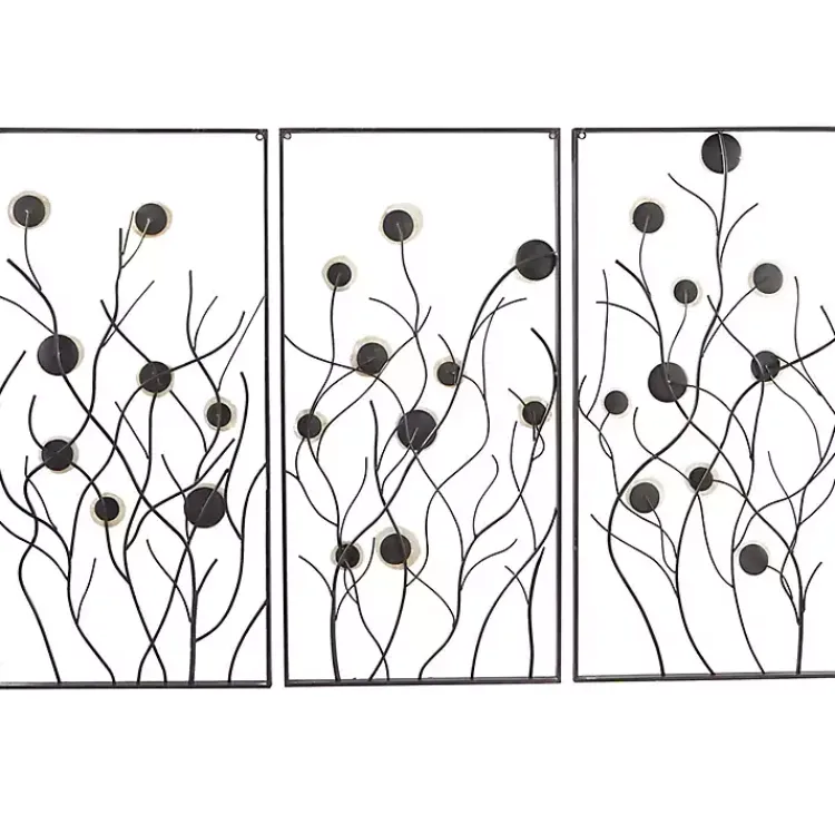 Kirklands Home Capiz Flowers Metal Wall Plaques, Set of 3 Best