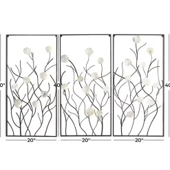 Kirklands Home Capiz Flowers Metal Wall Plaques, Set of 3 Best