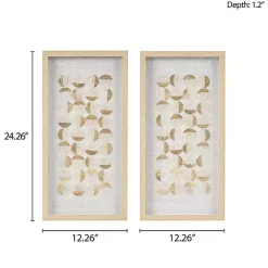 Kirklands Home Capiz Shells Emblem Framed Wall Plaques, Set of 2 Clearance