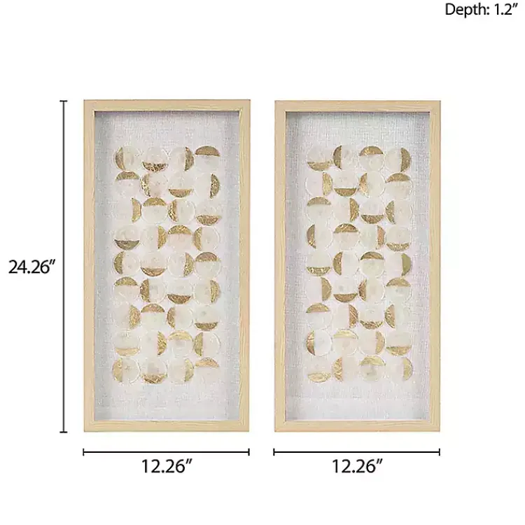 Kirklands Home Capiz Shells Emblem Framed Wall Plaques, Set of 2 Clearance