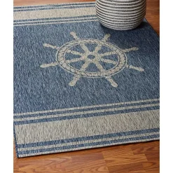 Kirklands Home Captiva Nautical Helm Outdoor Area Rug, 5x7 Sale