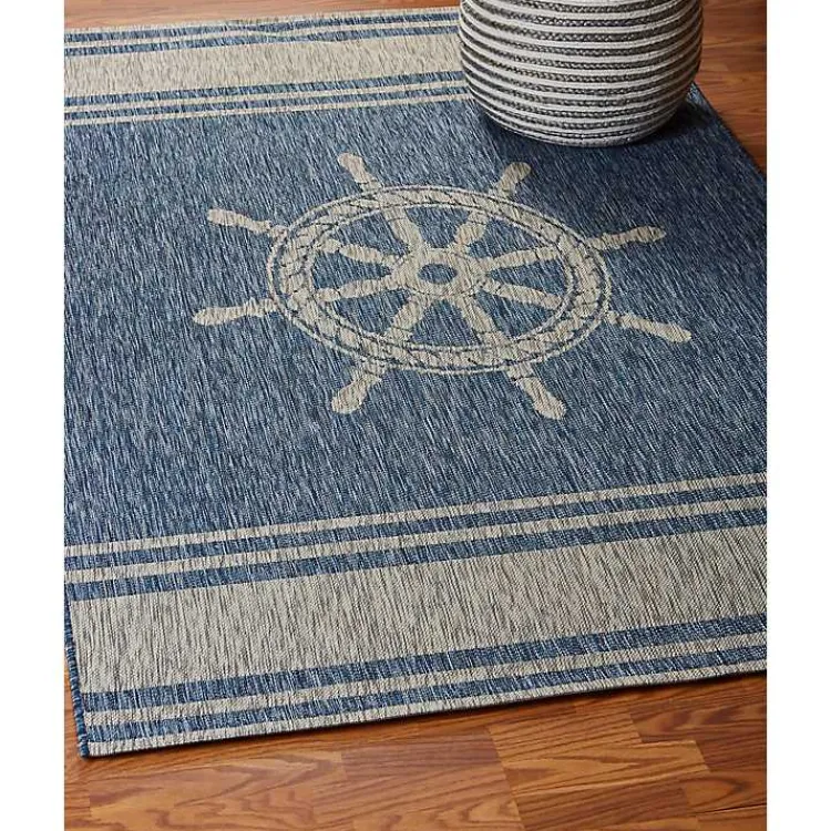 Kirklands Home Captiva Nautical Helm Outdoor Area Rug, 5x7 Sale