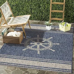 Kirklands Home Captiva Nautical Helm Outdoor Area Rug, 7x9 Outlet