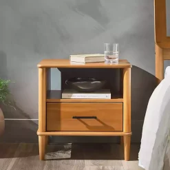 Kirklands Home Caramel Wood Cubby Nightstand Brown Sale