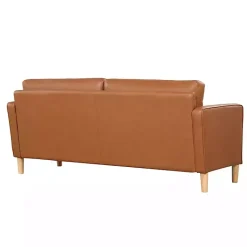 Kirklands Home Caramel Faux Leather Chelsea Sofa Brown