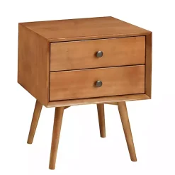 Kirklands Home Caramel Mid-Century Nightstand Brown Hot