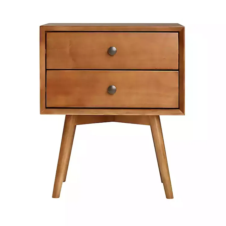 Kirklands Home Caramel Mid-Century Nightstand Brown Hot