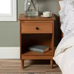 Kirklands Home Caramel One-Drawer Wood Nightstand Brown Online