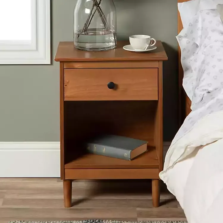Kirklands Home Caramel One-Drawer Wood Nightstand Brown Online