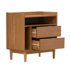 Kirklands Home Caramel Pine 2-Drawer Nightstand Brown Discount