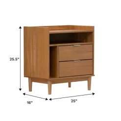 Kirklands Home Caramel Pine 2-Drawer Nightstand Brown Discount