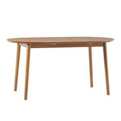 Kirklands Home Caramel Wood Oval Dining Table with Leaf Tan Best