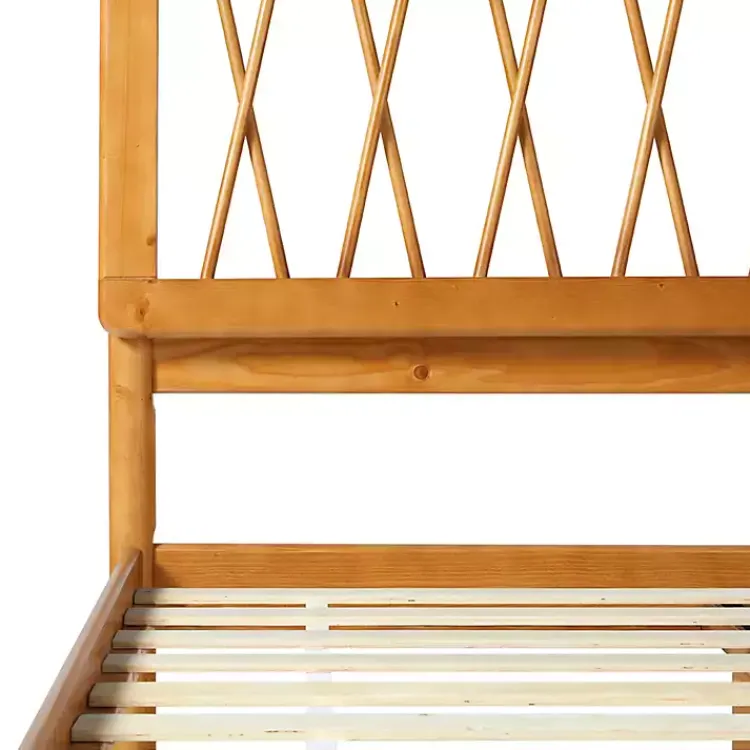 Kirklands Home Caramel Wood Spindle Headboard Full Bed Brown