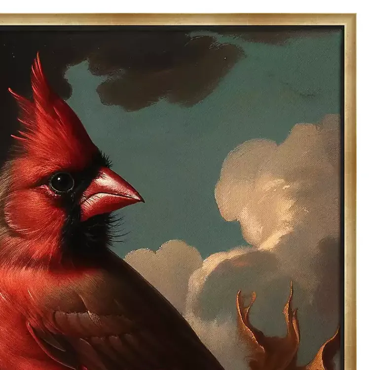 Kirklands Home Cardinal Floral Dutch Framed Canvas Art Print Clearance