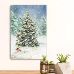 Christmas Art & Wall Decor>Kirklands Home Cardinals on Tree Small Canvas Art Print