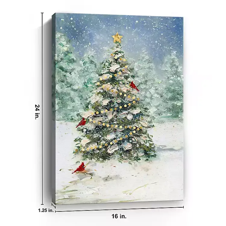 Christmas Art & Wall Decor>Kirklands Home Cardinals on Tree Small Canvas Art Print