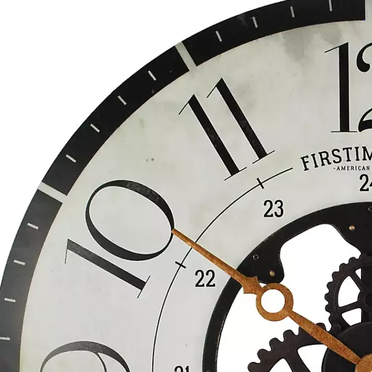 Kirklands Home Carlisle Gears Wooden Wall Clock White