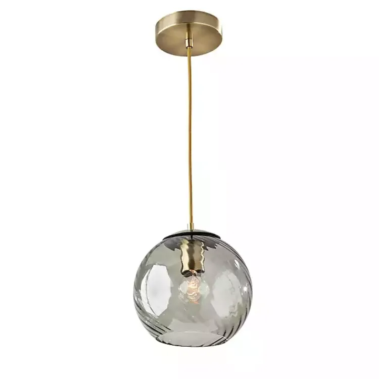 Kirklands Home Carmen Smoked Swirled Glass Pendant Light Gray Online