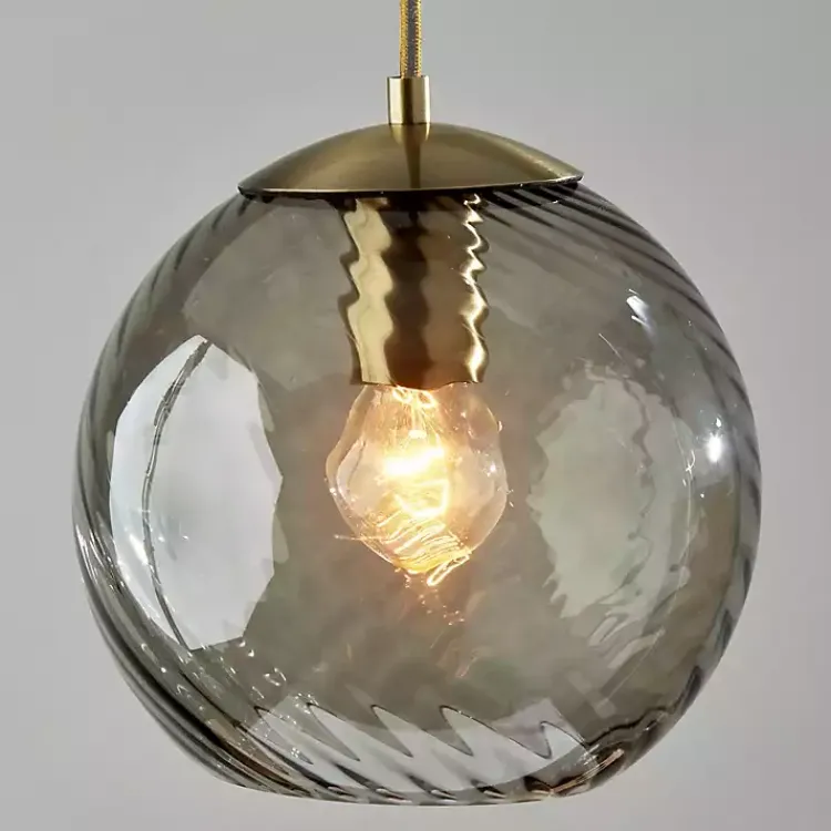 Kirklands Home Carmen Smoked Swirled Glass Pendant Light Gray Online