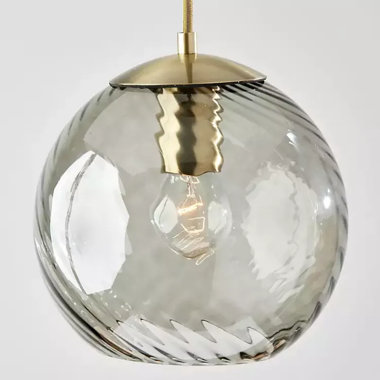 Kirklands Home Carmen Smoked Swirled Glass Pendant Light Gray Online