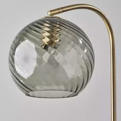 Kirklands Home Carmen Smoked Swirled Glass Floor Lamp Gray Outlet