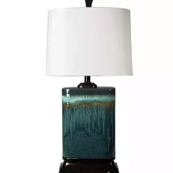 Kirklands Home Carolina Blue Ceramic Table Lamp White Outlet