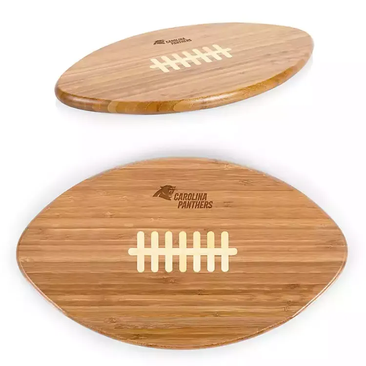 Kirklands Home Carolina Panthers Bamboo Football Cutting Board Tan New