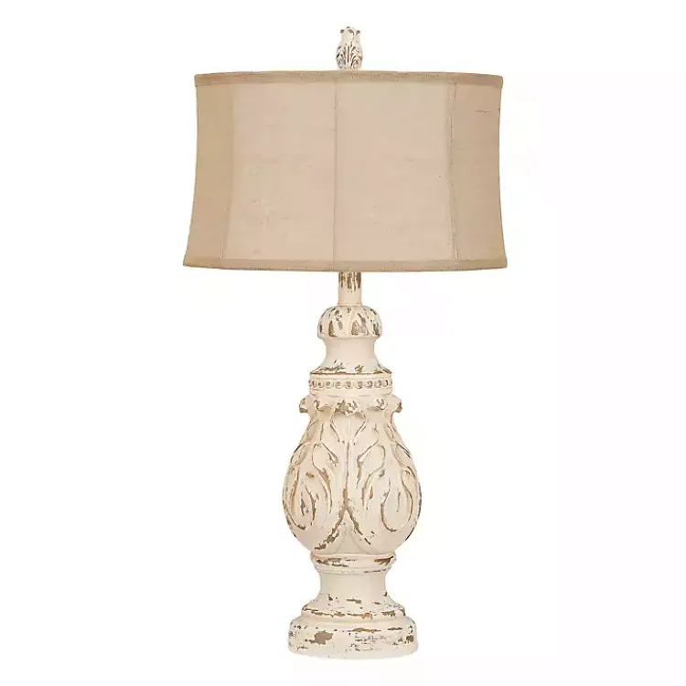 Kirklands Home Caroline Distressed Cream Table Lamp Tan