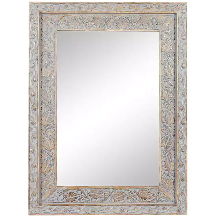 Kirklands Home Carved Floral Mango Wood Mirror Sale
