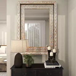 Kirklands Home Carved Floral Mango Wood Mirror Sale