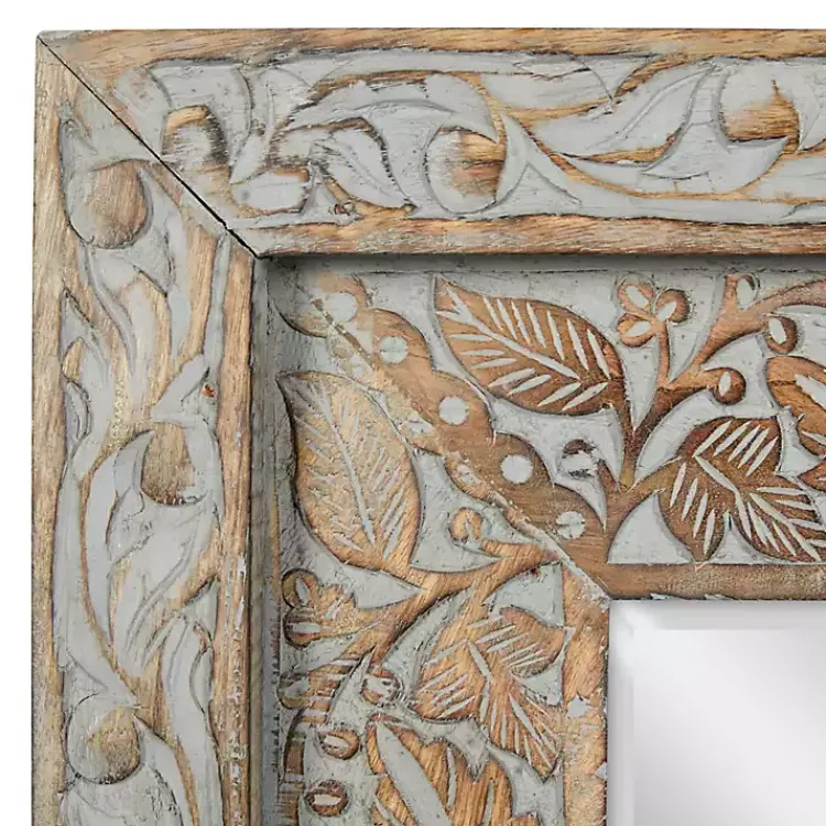 Kirklands Home Carved Floral Mango Wood Mirror Sale
