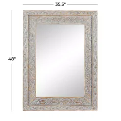 Kirklands Home Carved Floral Mango Wood Mirror Sale