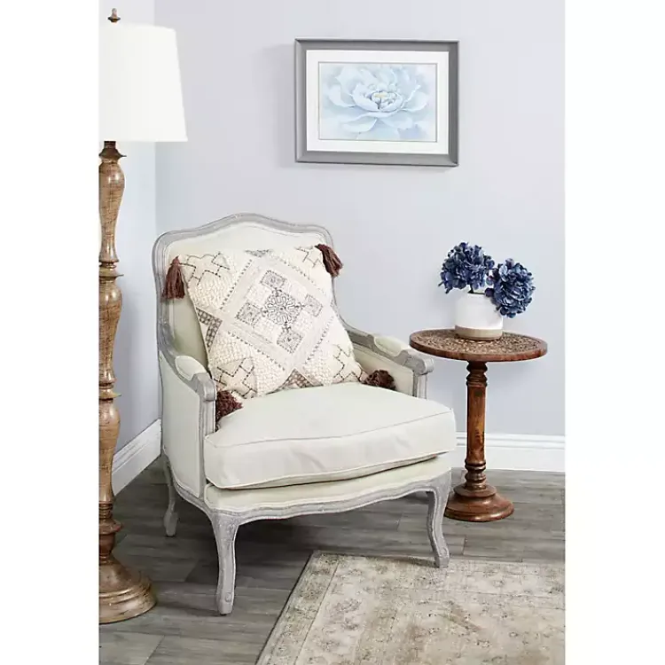 Kirklands Home Carved Mandala Mango Wood Accent Table Brown Outlet