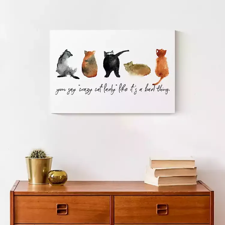 Kirklands Home Cat Lady Canvas Art Print, 18x12 in.