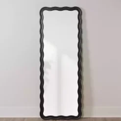 Kirklands Home Catorina Black Wavy Leaner Mirror New