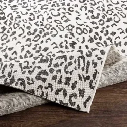Kirklands Home Cauli Leopard Print Outdoor Rug, 5x7 Black Best