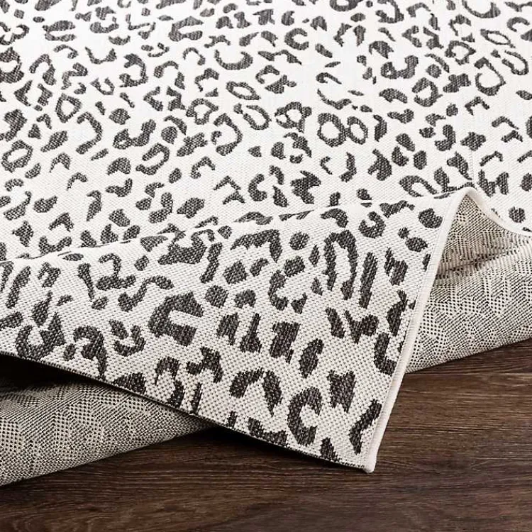 Kirklands Home Cauli Leopard Print Outdoor Rug, 5x7 Black Best