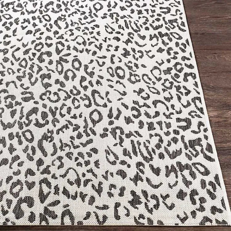 Kirklands Home Cauli Leopard Print Outdoor Rug, 5x7 Black Best