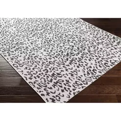 Kirklands Home Cauli Leopard Print Outdoor Rug, 7x10 Black Clearance