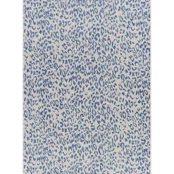 Kirklands Home Cauli Leopard Print Outdoor Rug, 4x5 Blue Clearance
