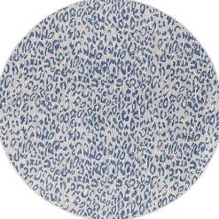 Kirklands Home Cauli Leopard Print Round Outdoor Rug, 7 ft. Blue Online